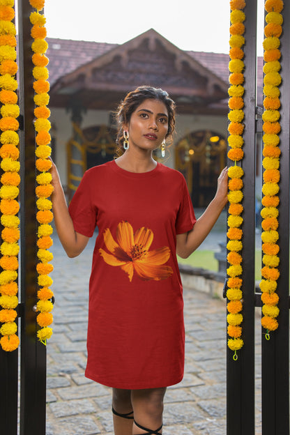 Flower Head T-shirt Dress