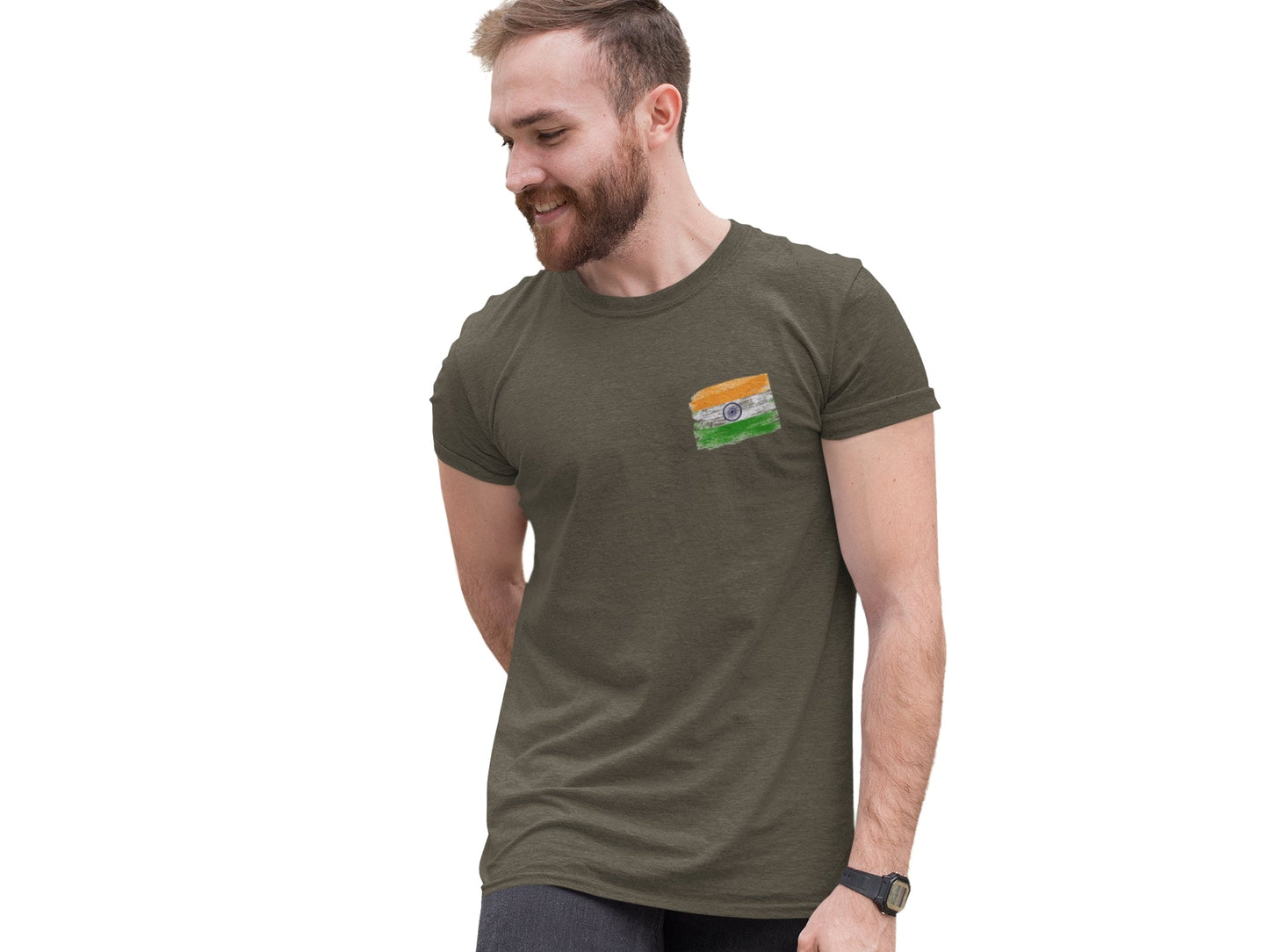 Flag Pocket Print T-shirt For Men